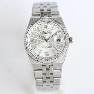 Rolex Land-dweller 9015 Movement 40mm White/Blue Face Honeycomb Pattern Watch